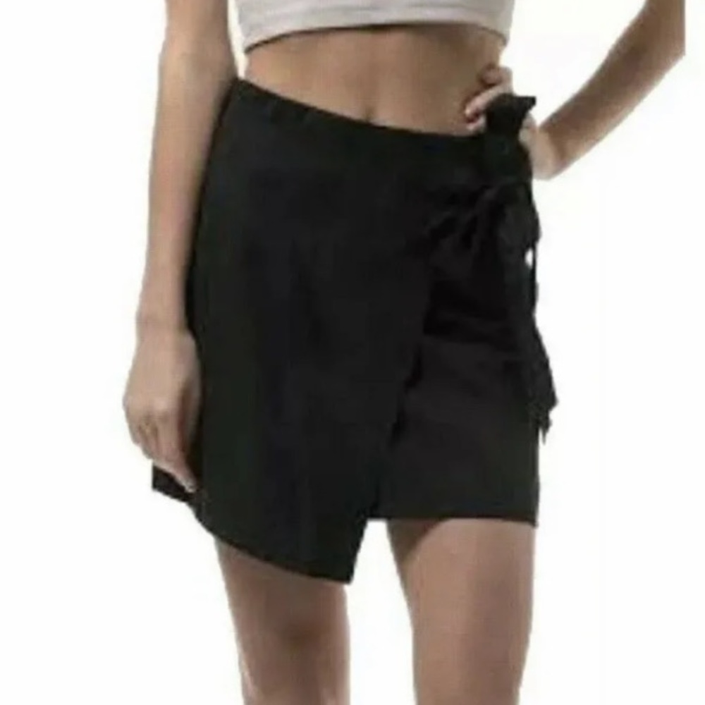 Black wrap skort